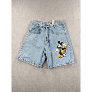 Mickey by Jerry Leigh Vintage Disney Surfing Mickey Denim Shorts Light Wash 9/10